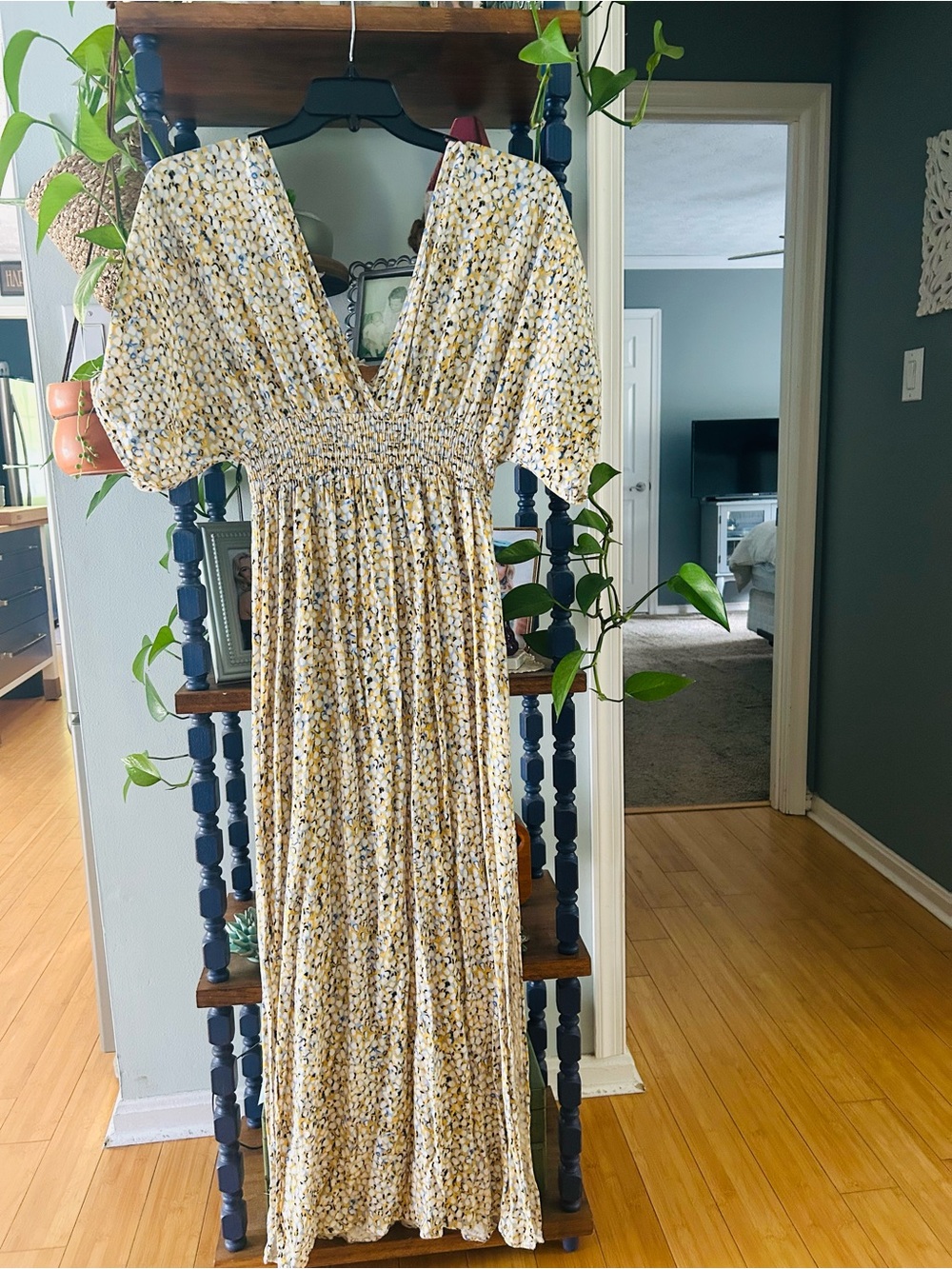 lovestitch Yellow Floral V-Neck Maxi Dress